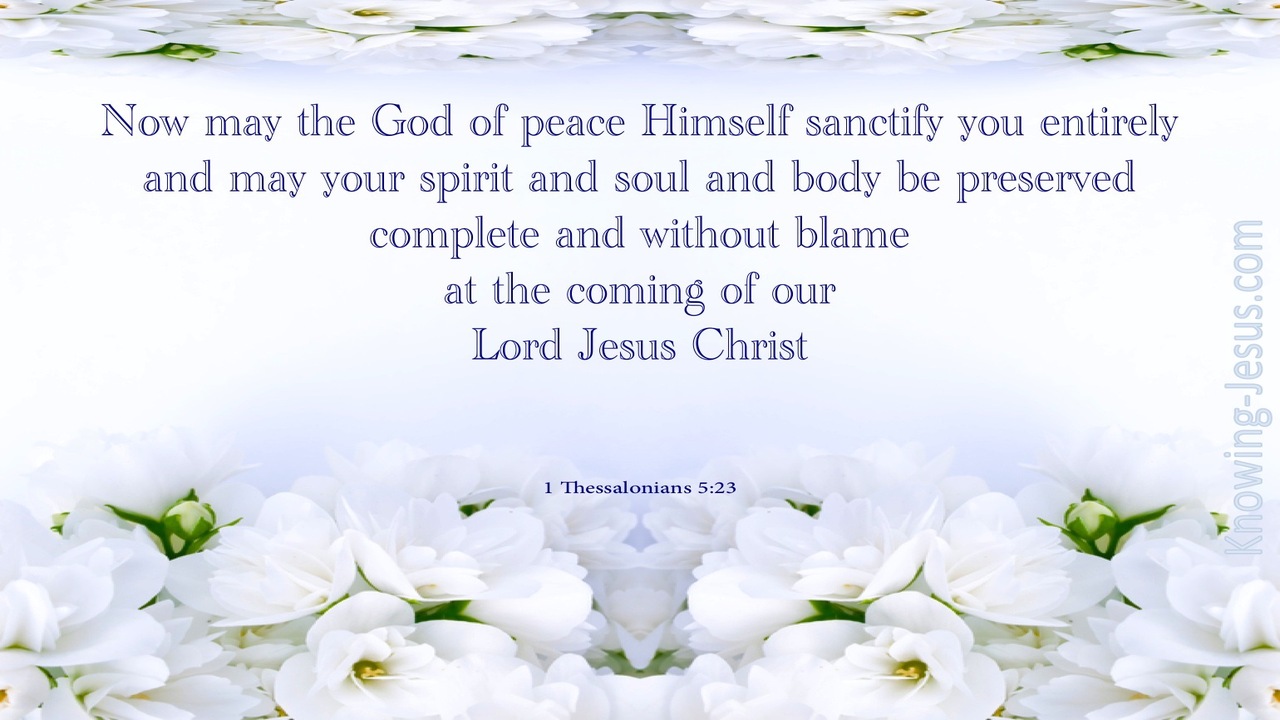 1 Thessalonians 5:23 The God Of Peace Sanctify You (gray)